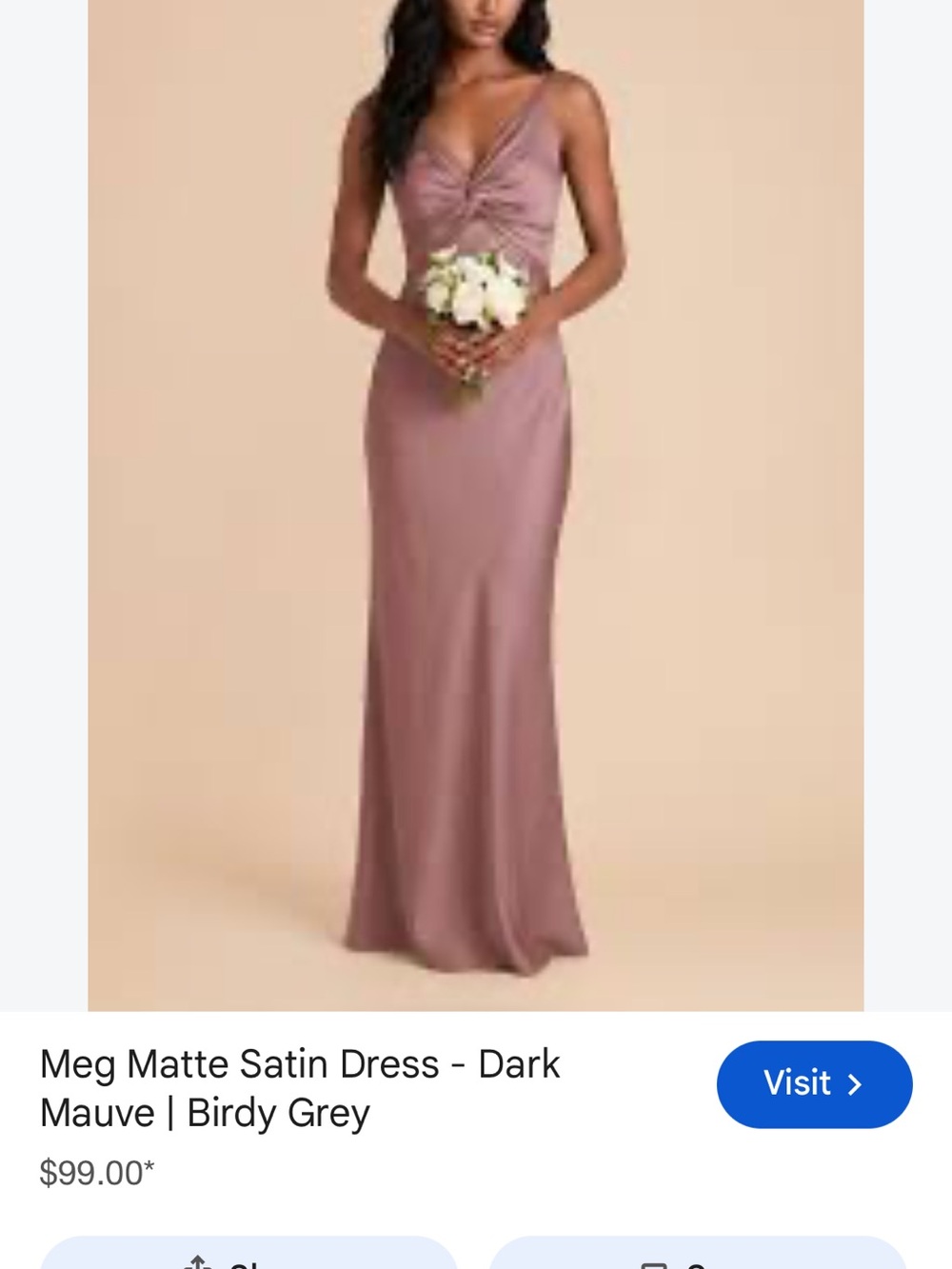 Birdy Grey Matte Satin Maxi Dress in Mauve Pink